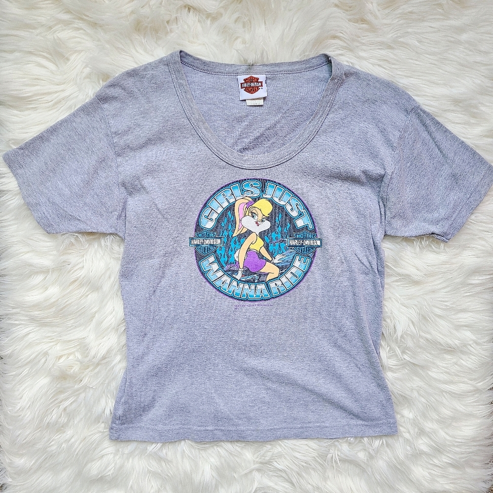 Vintage 2000s RARE Girls Just Wanna Ride Harley Davidson T-Shirt